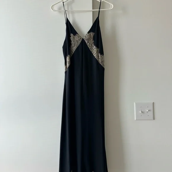 Rag & Bone Black Lace Embellished Slip Dress - Picture 1 of 4